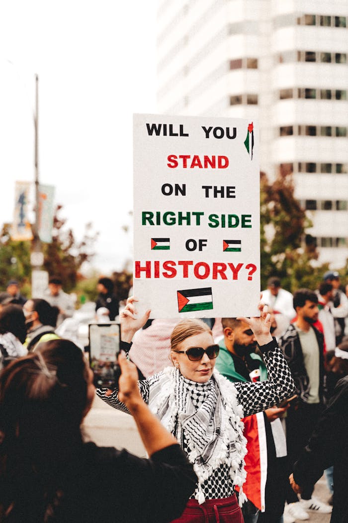 A Crowd Protesting on the Street